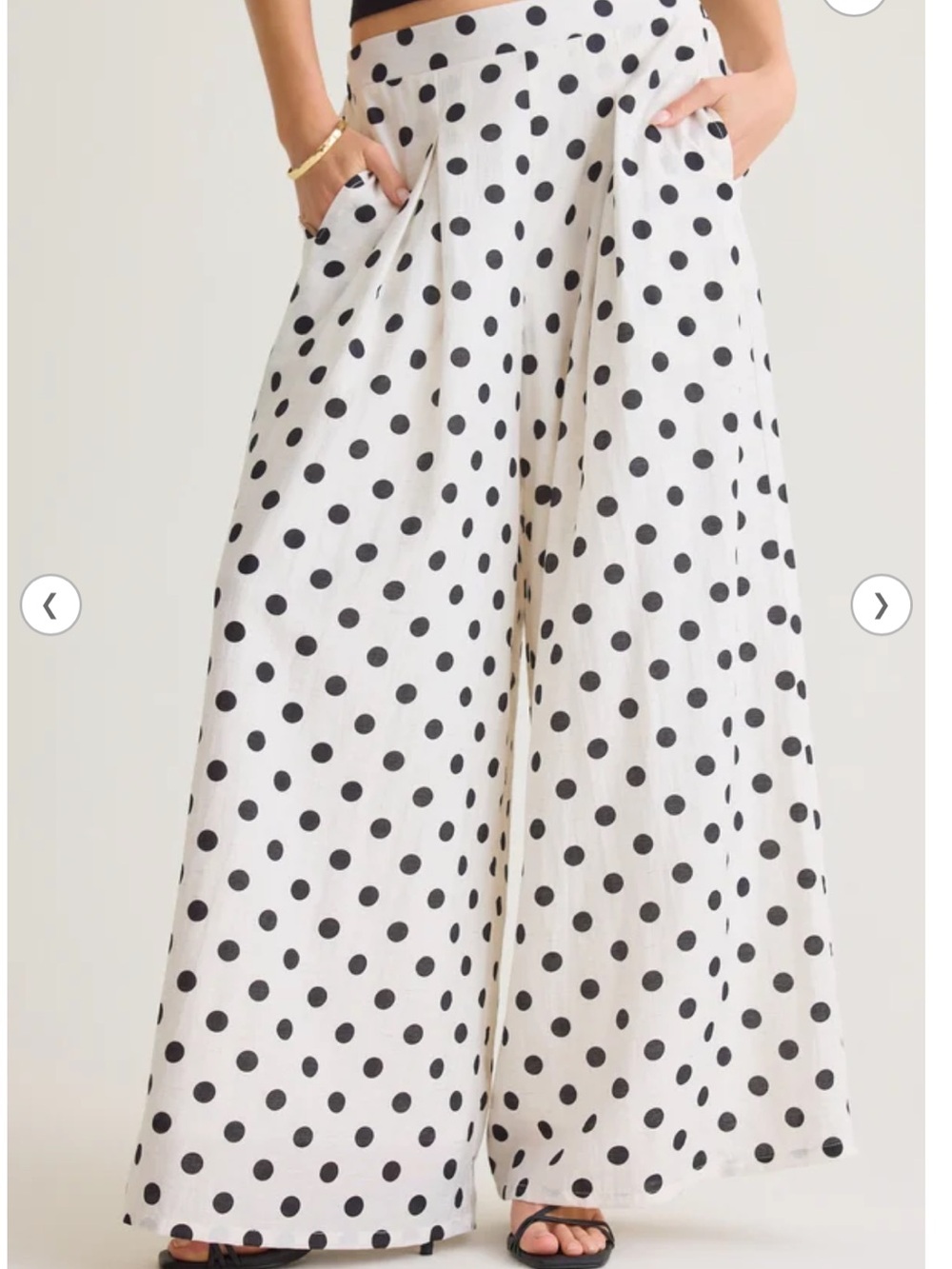 Altar'd State Black & White Polka Dot Wide-Leg Flowy Pants Lightweight M - Picture 2 of 13